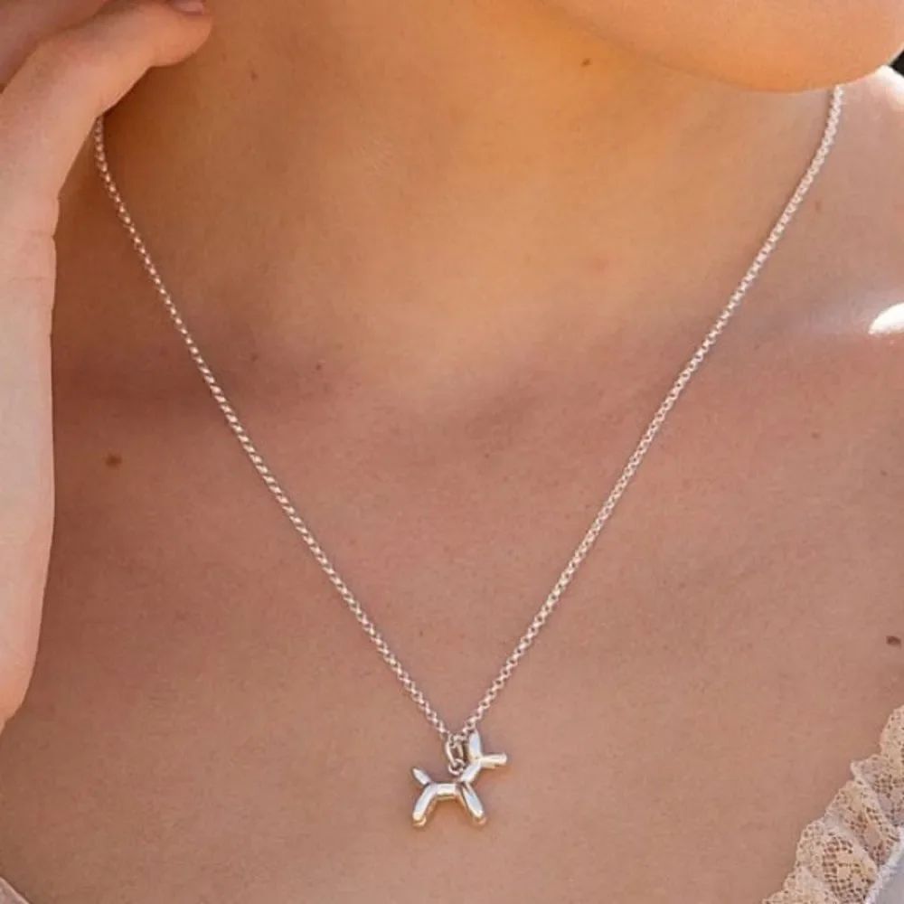 Silver dog necklace #235